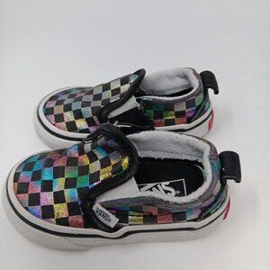 vans holographic checkered slip used size US 4.5